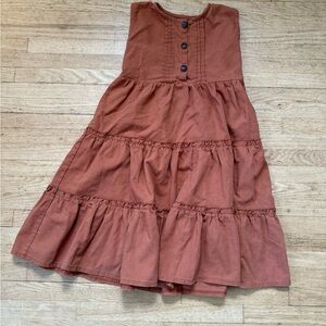 Handmade heirloom quality Kids Sleeveless Burnt Orange Dress